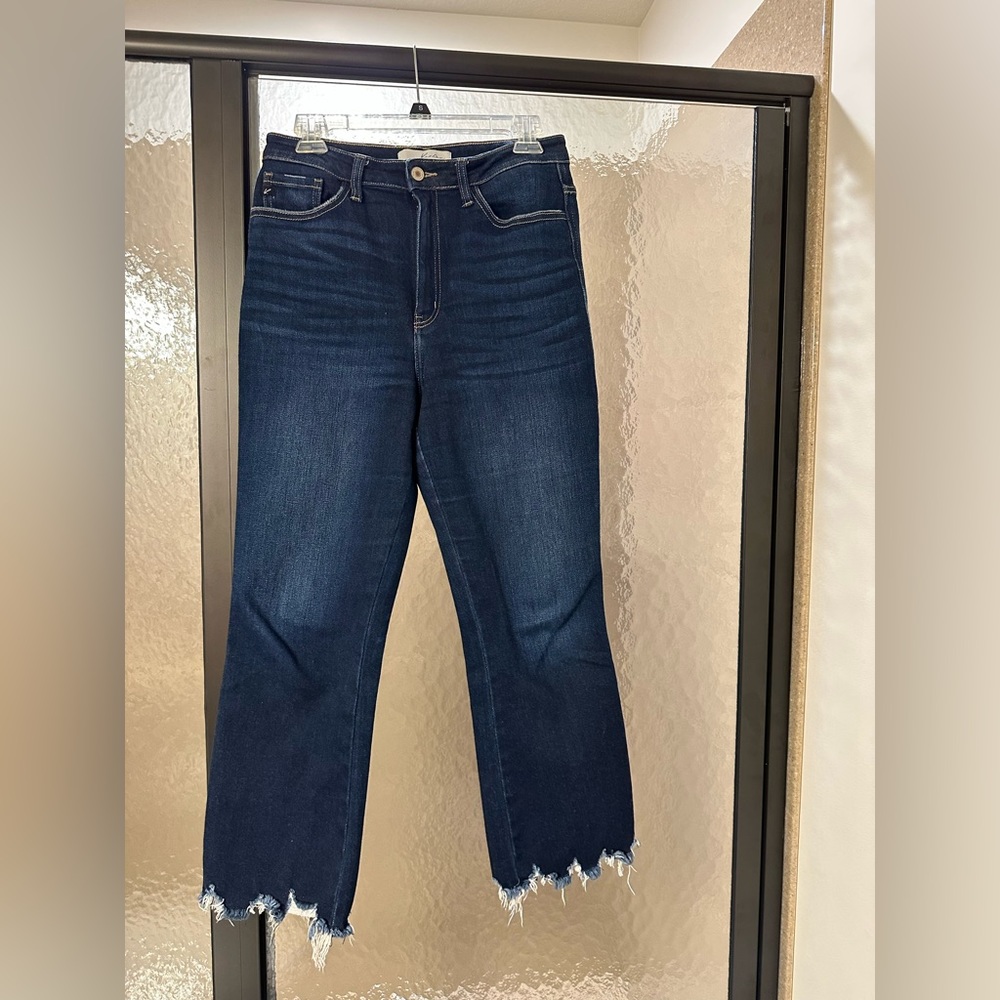 KanCan mid calf fringed jeans